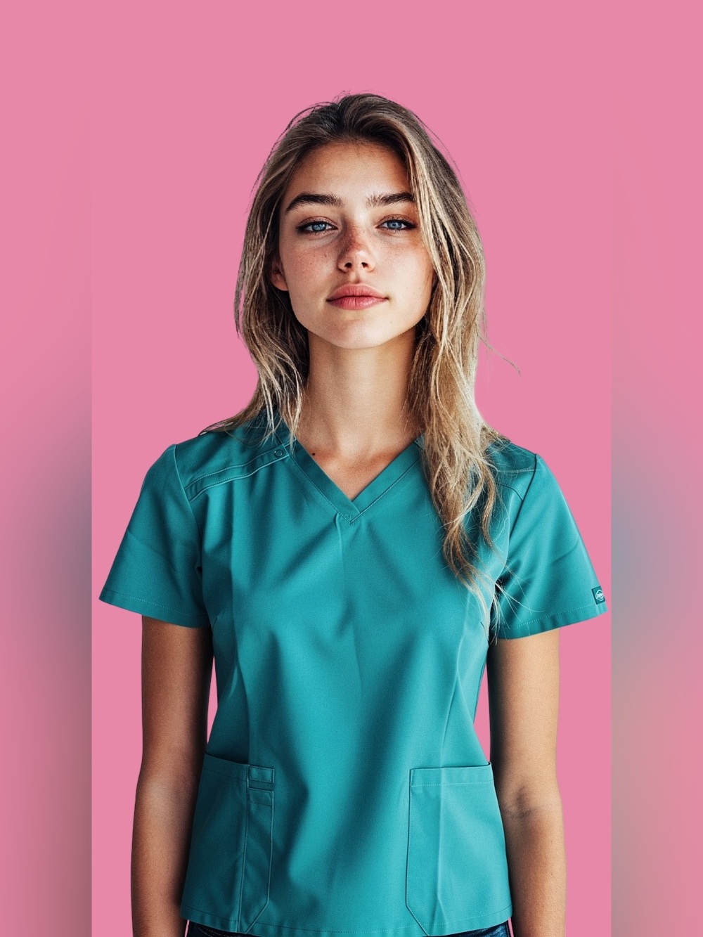 Dickies Teal V-Neck Medical Scrub Top